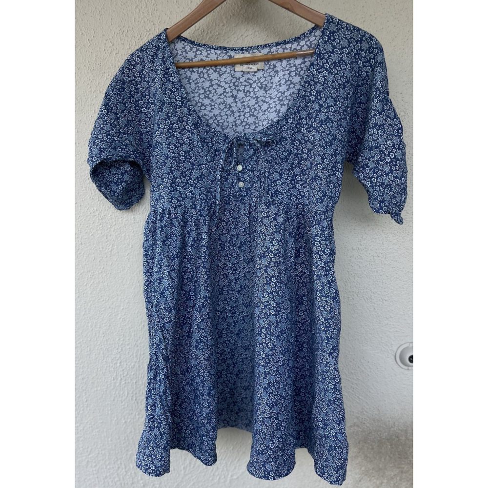 Denim & Supply Ralph Lauren Blue Floral Mini Dress Prairie Peasant Ditsy Cottage